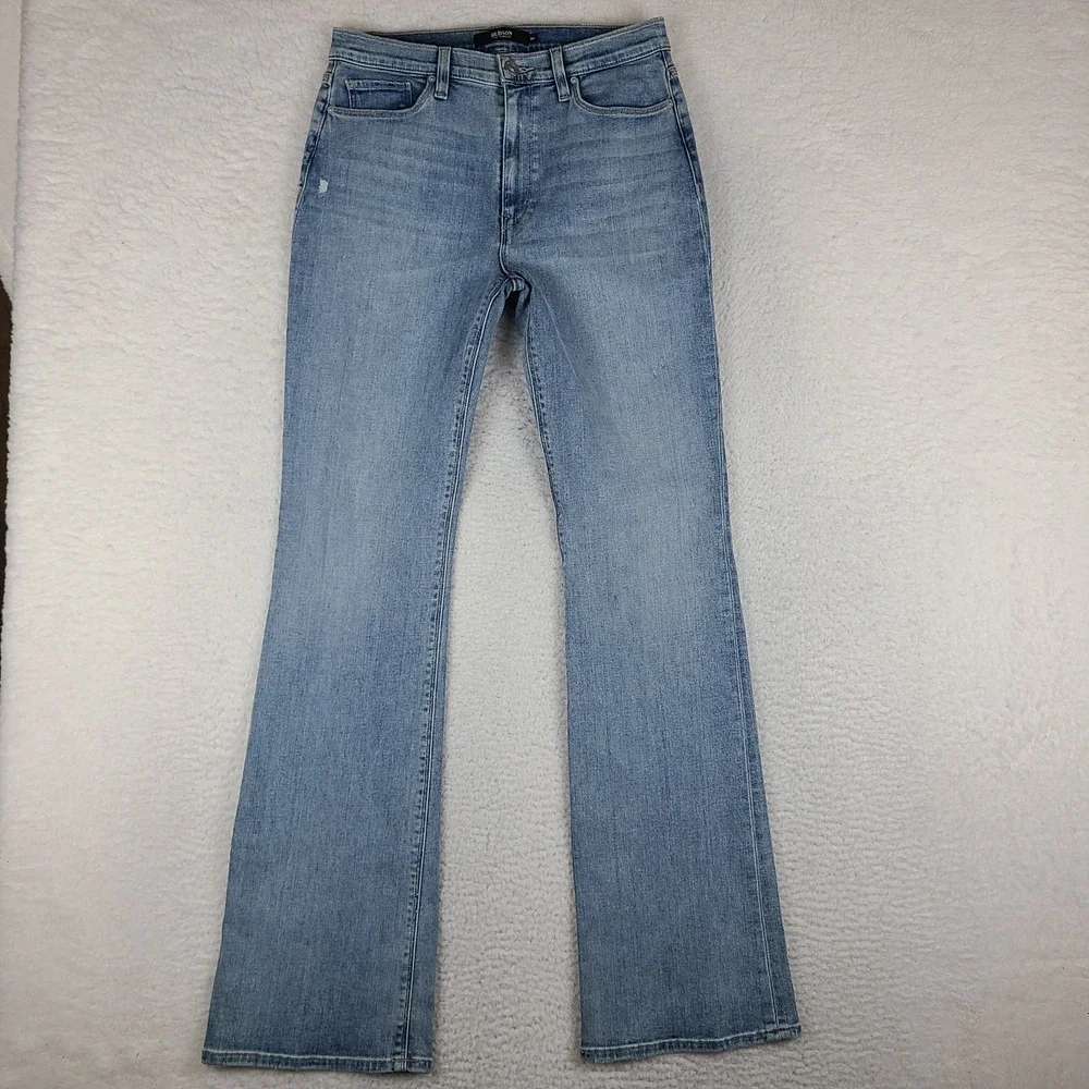 Hudson Jeans Womens 30x34 Blue Barbara High Waist Boot Cut‎ Light Wash Denim NEW